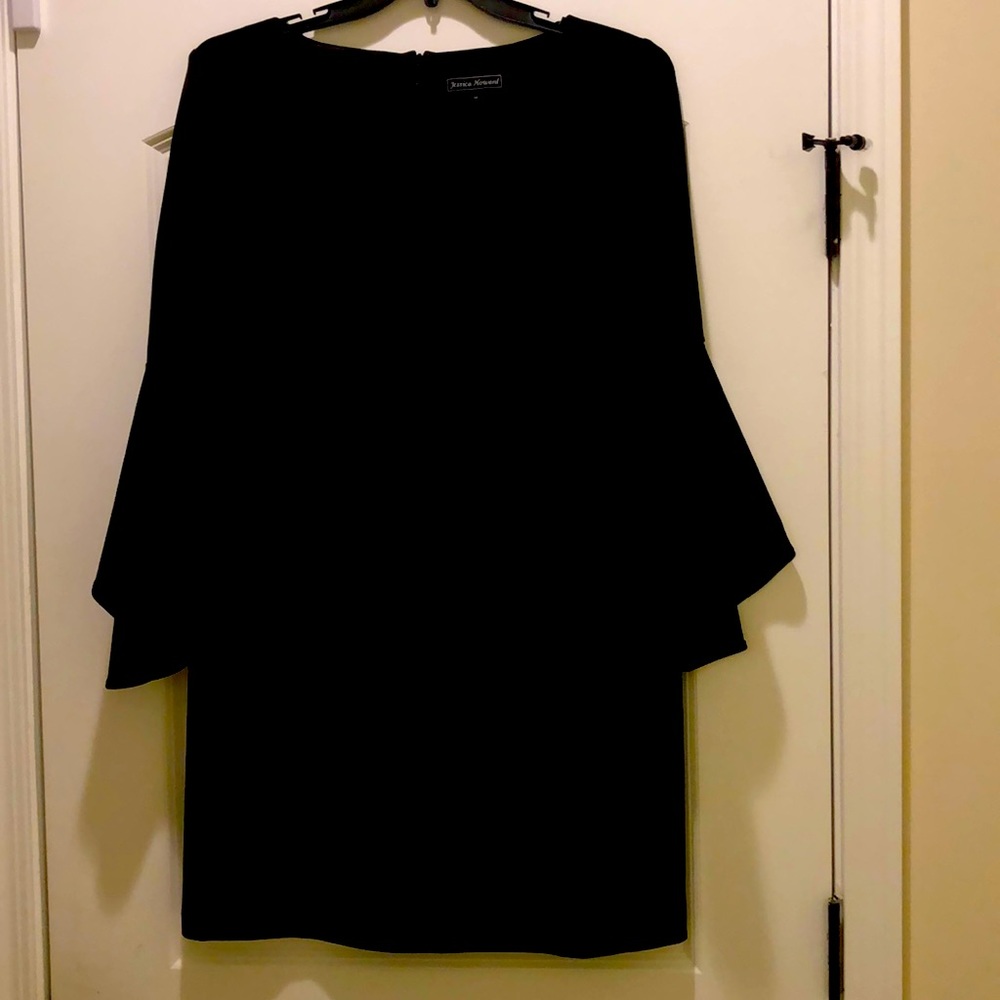 Black bell sleeve dress